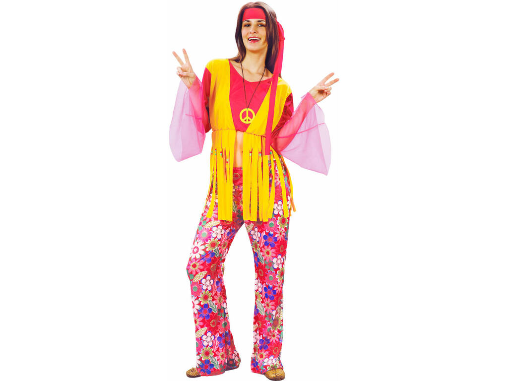 Hippie-Kostüm für Damen, Größe S