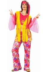 Hippie-Kostüm für Damen, Größe M