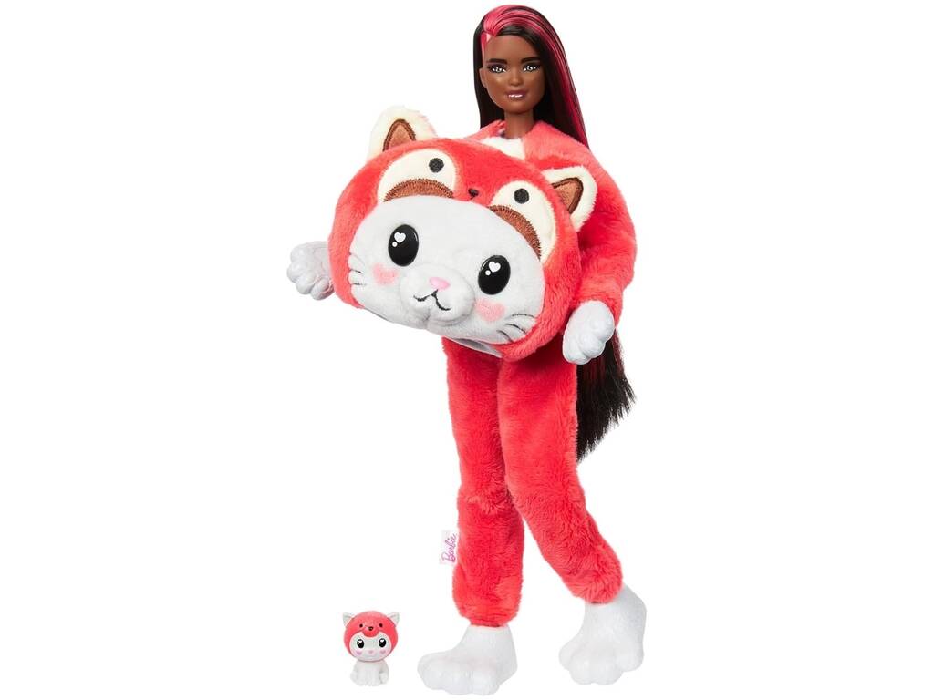 Barbie Cutie Reveal Series Rote Panda-Kätzchenkostüme von Mattel HRK23