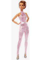 Barbie Signature Looks Kurzhaarfrisur mit rosa Overall Mattel HRM14