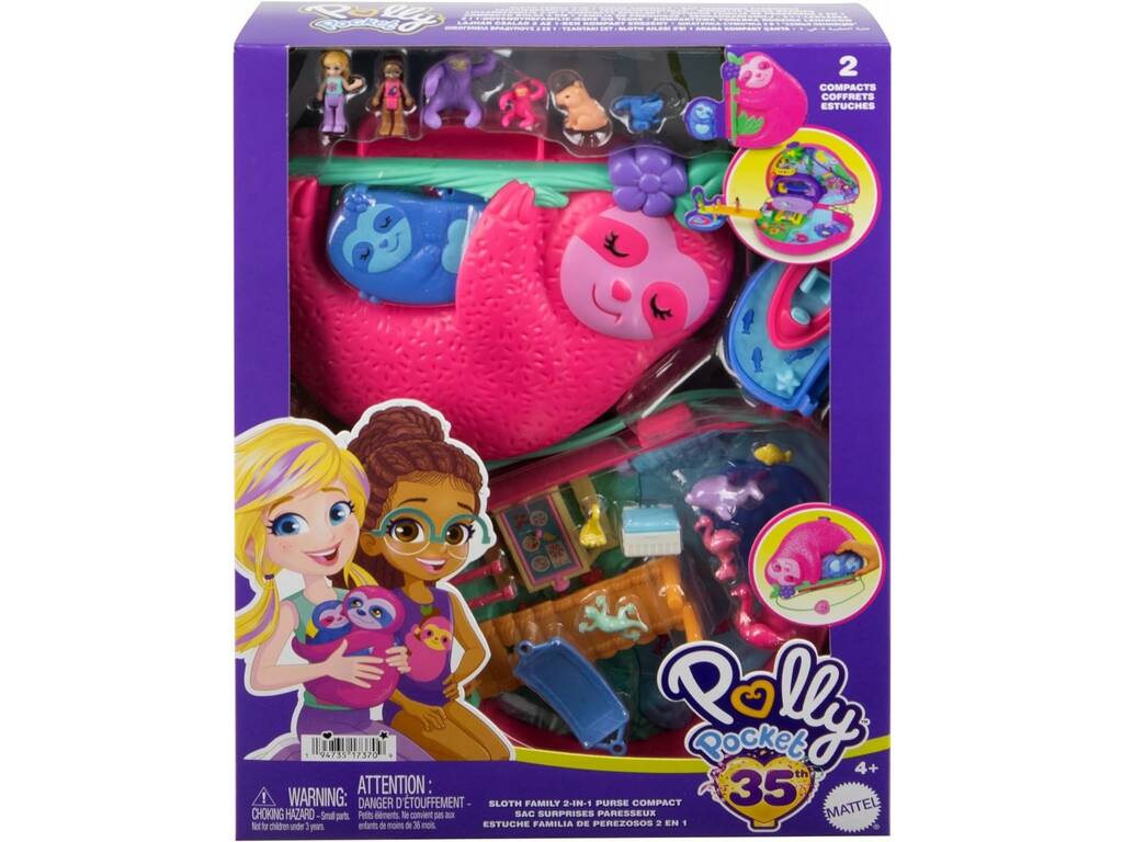 Polly Pocket Scrignio Famiglia di Bradipi 2 in 1 di Mattel HRD40