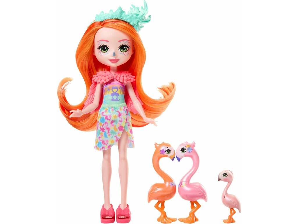 Enchantimals Sunshine Island Família de Flamingos de Mattel HRX85