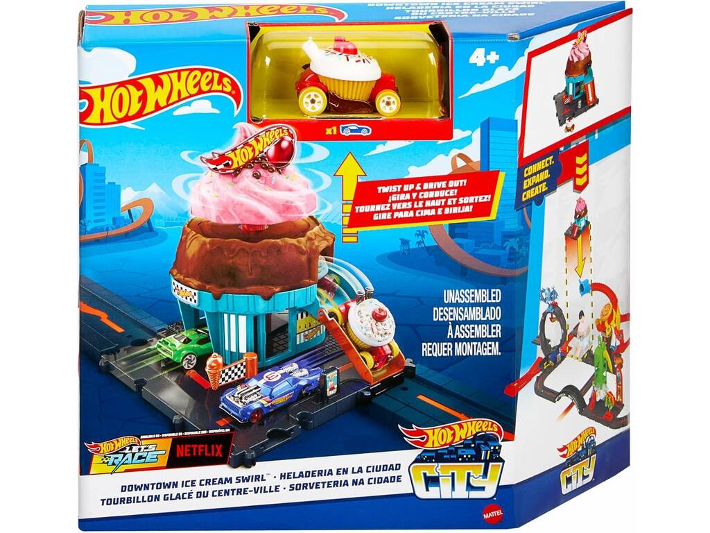 Hot Wheels City Let's Race Ice Cream Parlour Mattel HTN77