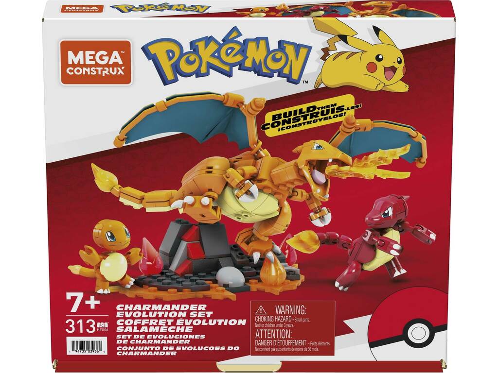 Pokémon Mega Construx Charmander Evolutions Set Mattel HFG06