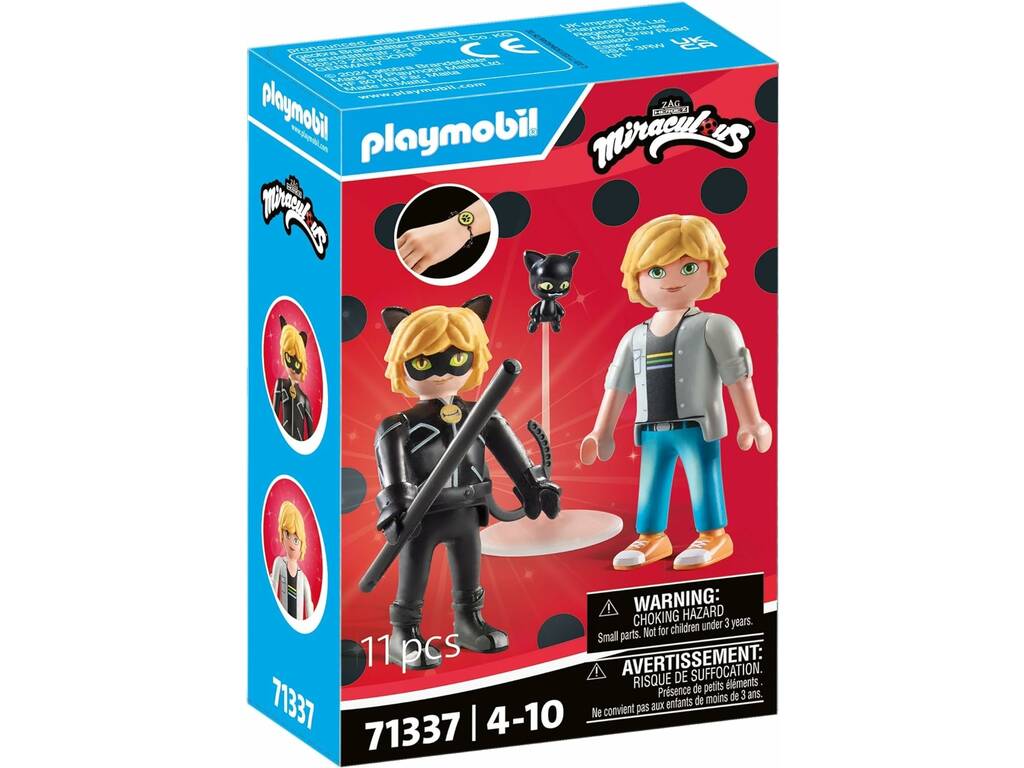 Playmobil Miraculous Ladybug Figura Adrien e Cat Noir 71337