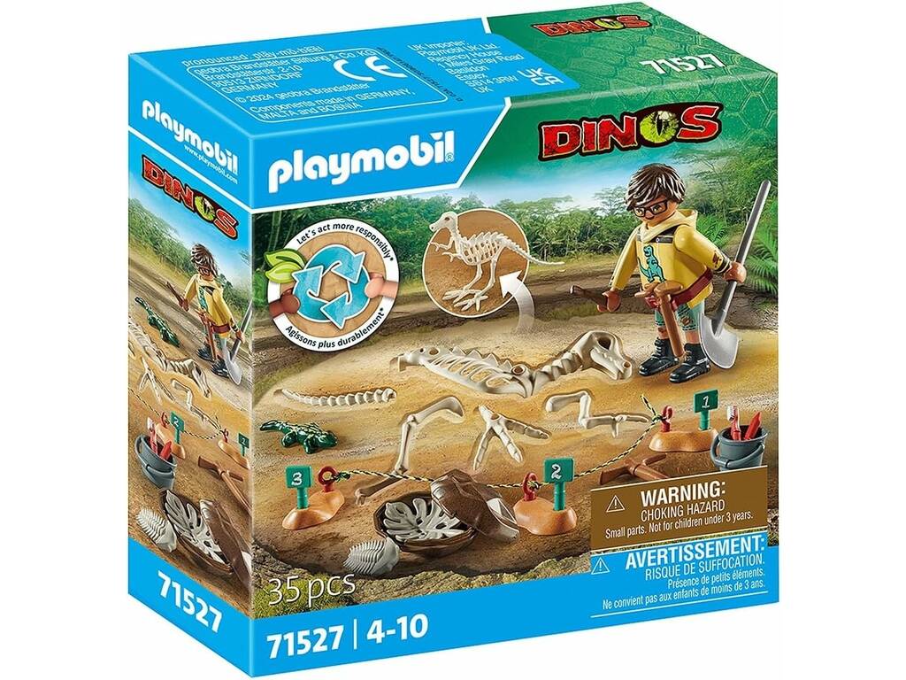 Playmobil Dino Escavação Arqueológica com Esqueleto de Dinossauro 71527