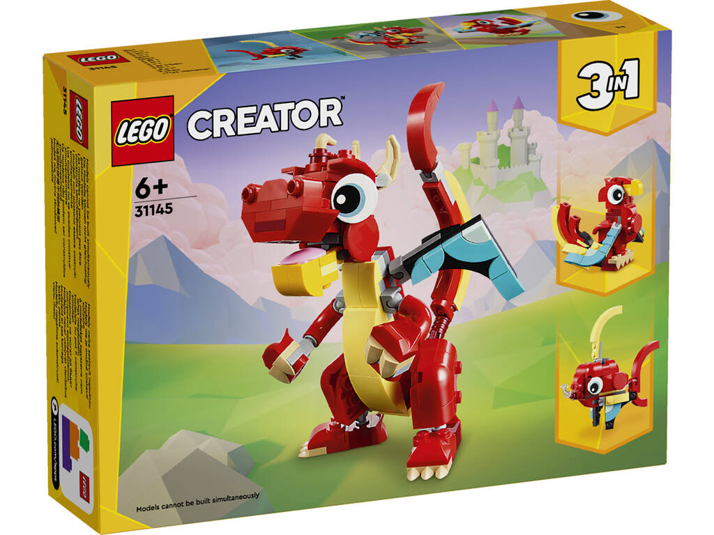 Lego Creator 3 in 1 Drago Rosso 31145