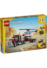 Lego Creator 3 em 1 Caminhão Plataforma com Helicóptero 31146