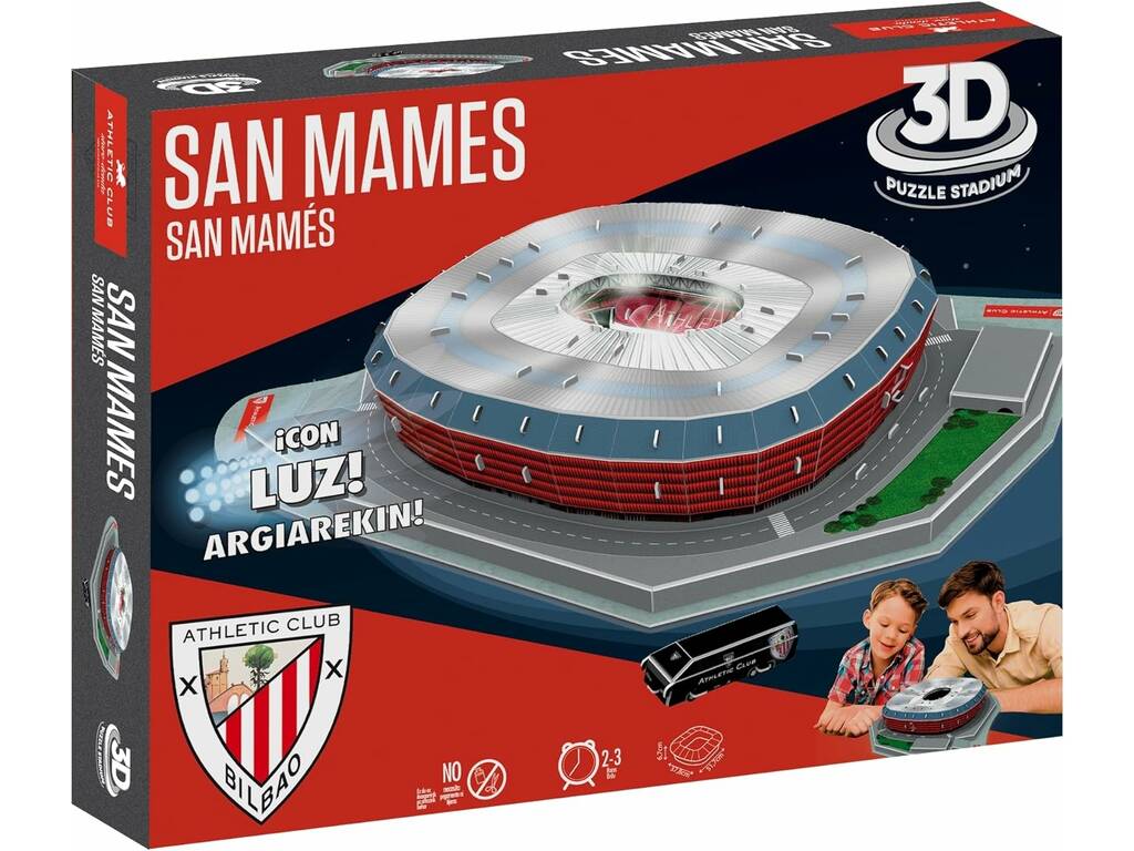 Puzzle 3D Estadio San Mamés con Luz Bandai EF14085