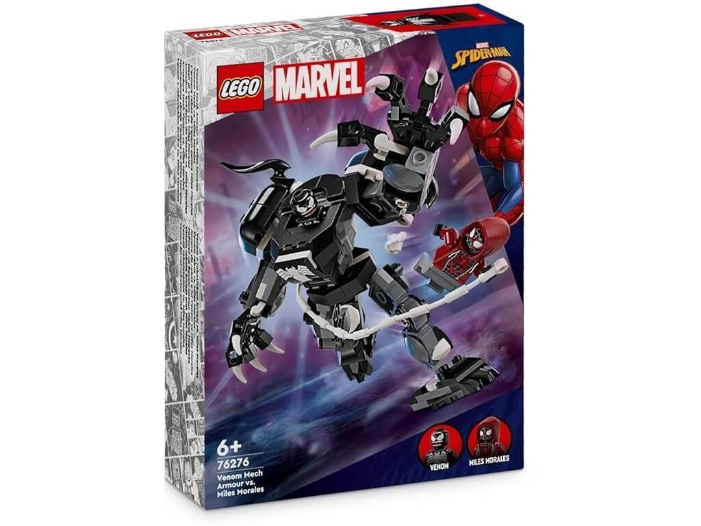 Lego Marvel Spiderman Armadura Robótica do Venom VS Miles Morales 76276