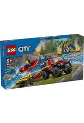 Lego City Camion dei pompieri 4x4 con barca di salvataggio 60412