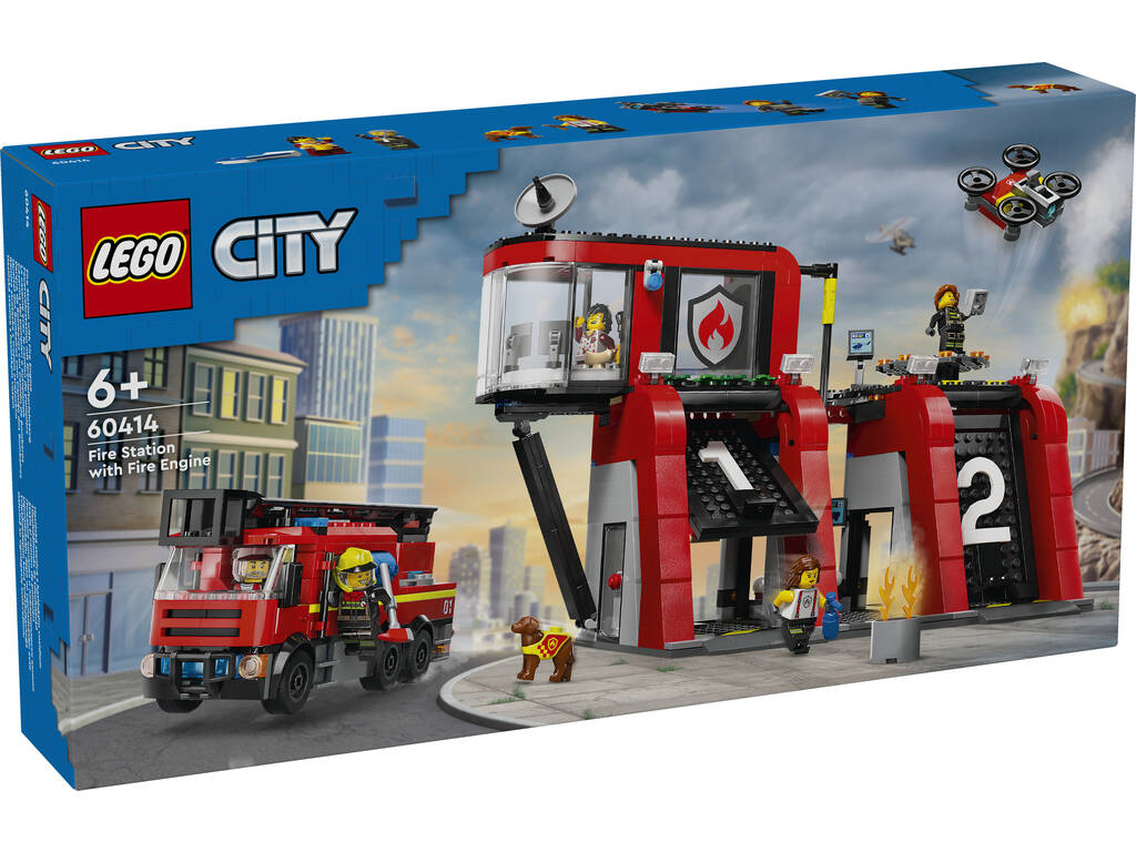 Lego City Feuerwache mit Feuerwehrauto 60414