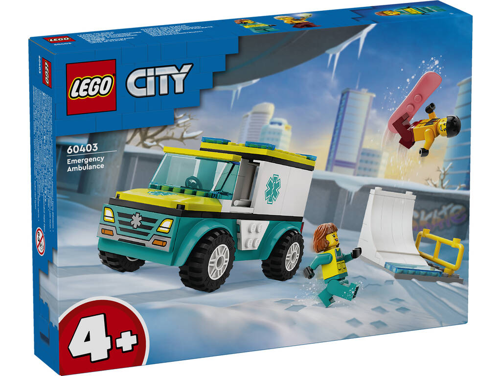 Lego City Ambulancia de Emergencias y Chico con Snowboard 60403