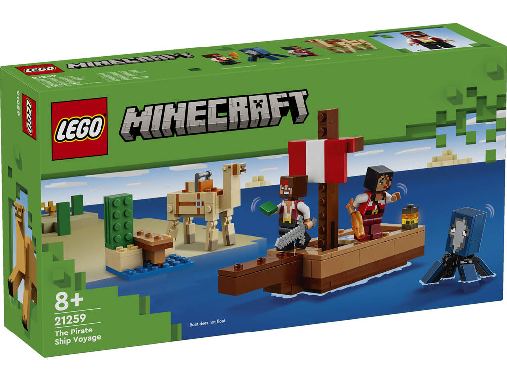 Lego Minecraft A Viagem no Barco Pirata de Lego 21259