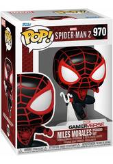 imagen Funko Pop Marvel Spider-Man 2 Figura Miles Morales Upgraded Suit con testa oscillante 76108