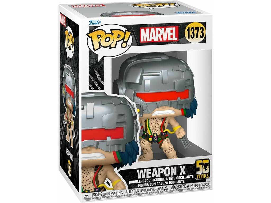 Funko Pop Marvel 50° Anniversario Wolverine Figura Arma X Testa Girevole 77437