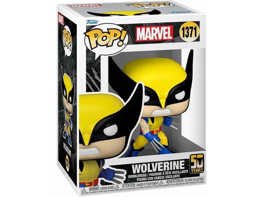 Funko Pop Marvel 50º Aniversário Wolverine Figura Wolverine com Cabeça Oscilante 77438