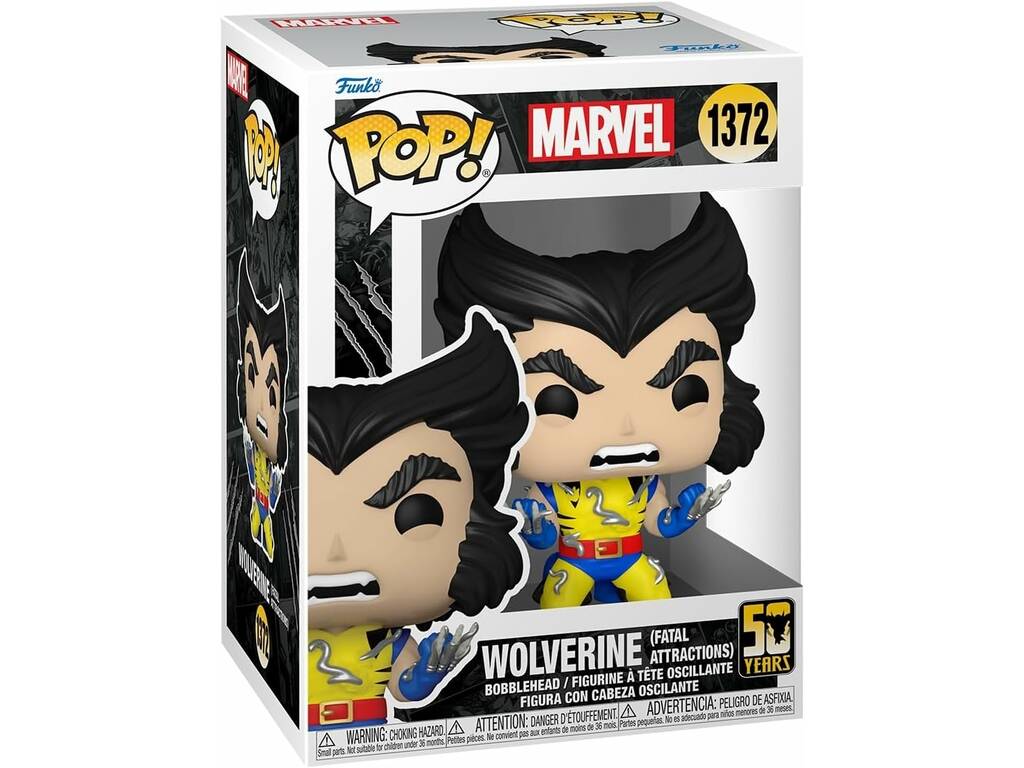 Funko Pop Marvel 50º Aniversário Wolverine Figura Wolverine Adamantium com Cabeça Oscilante 77436