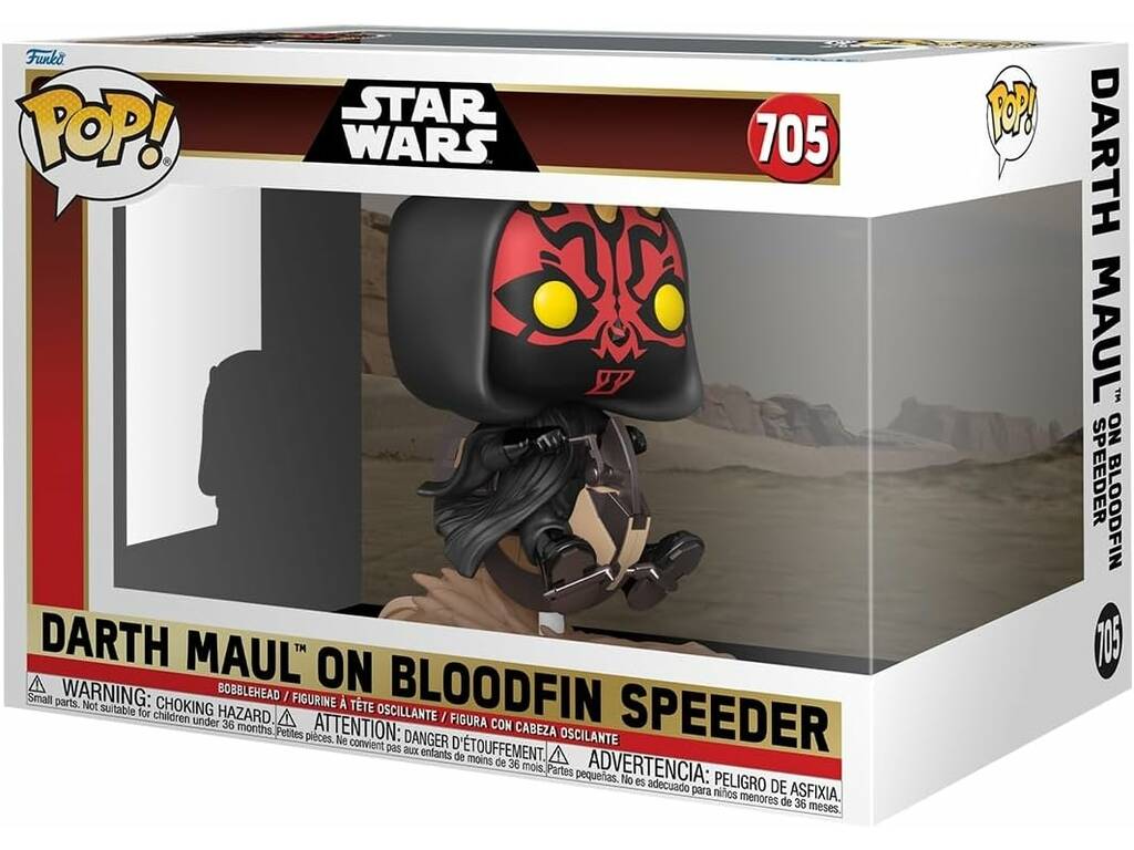 Funko Pop Star Wars Figura Darth Maul em Bloodfine Speeder com Cabeça Oscilante 76014