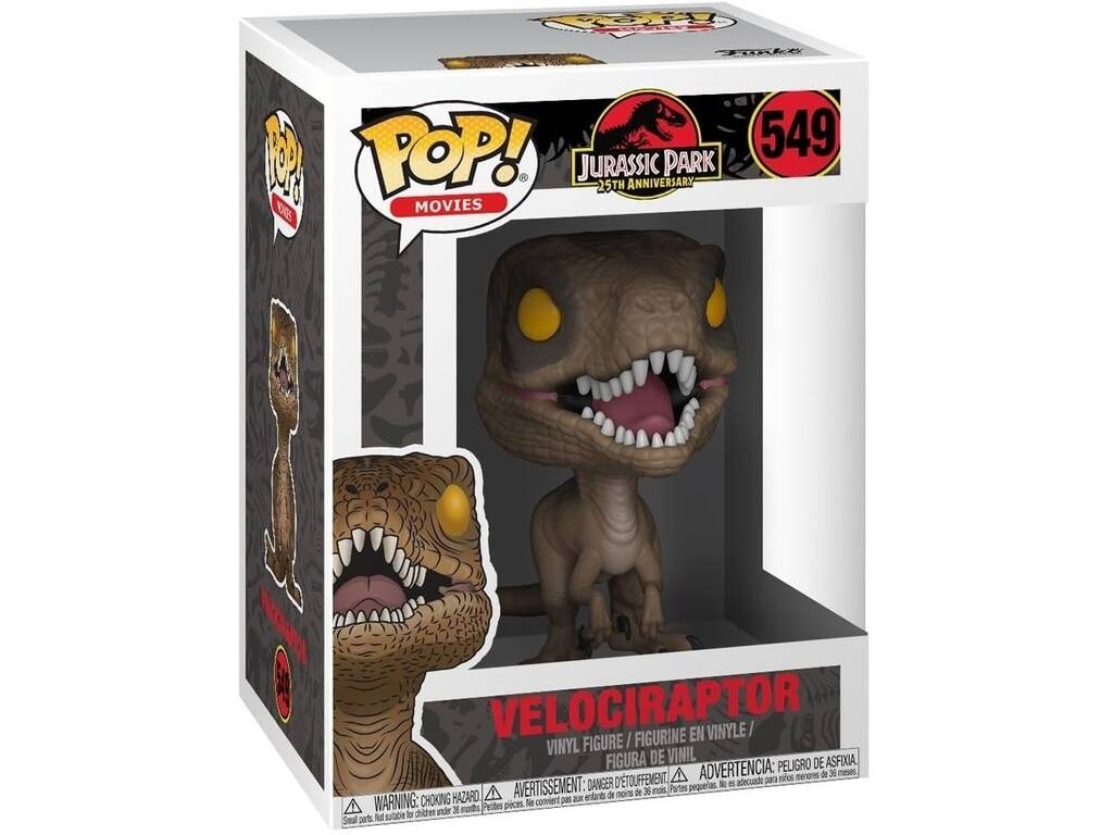 Funko Pop Movies Jurassic Park 25 Aniversário Figura Velociraptor 26735