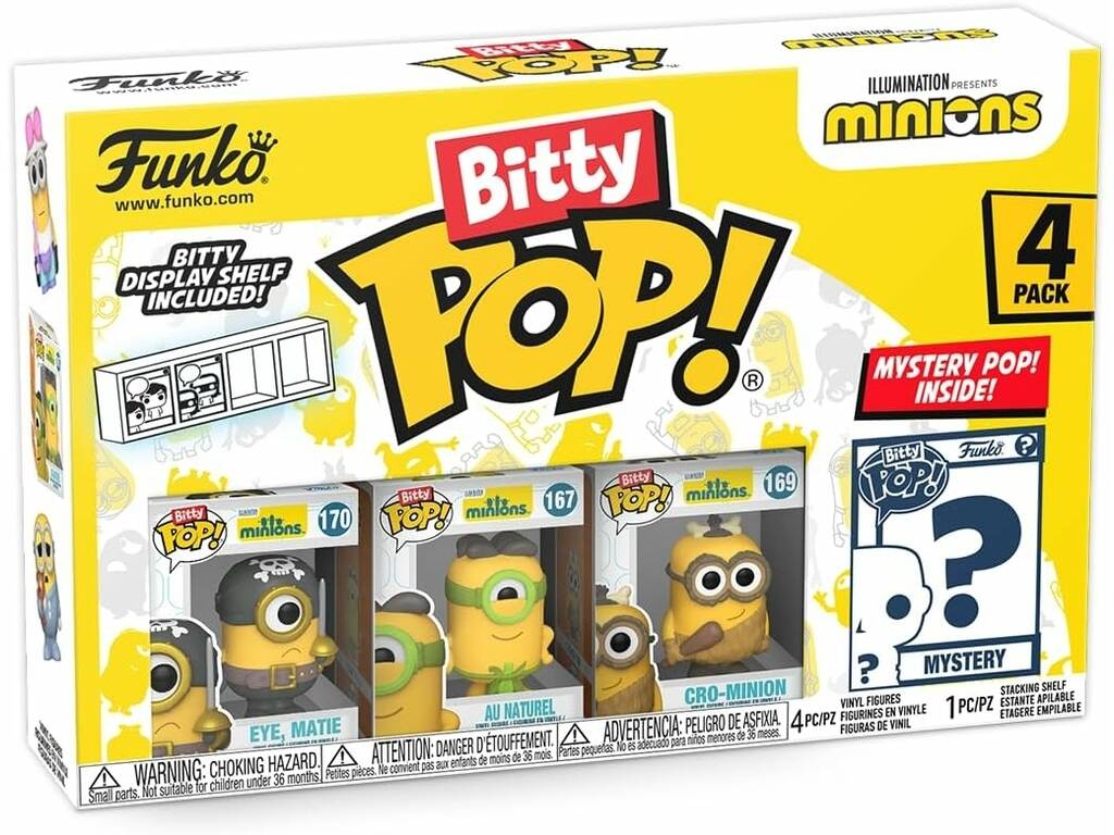 Funko Pop Bitty Minions Pack 4 Mini Figuras 73035