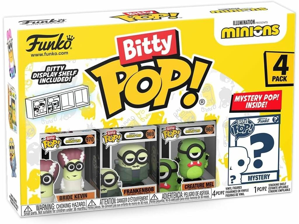 Funko Pop Bitty Minions Pack 4 Minifiguren 73036 Juguetilandia