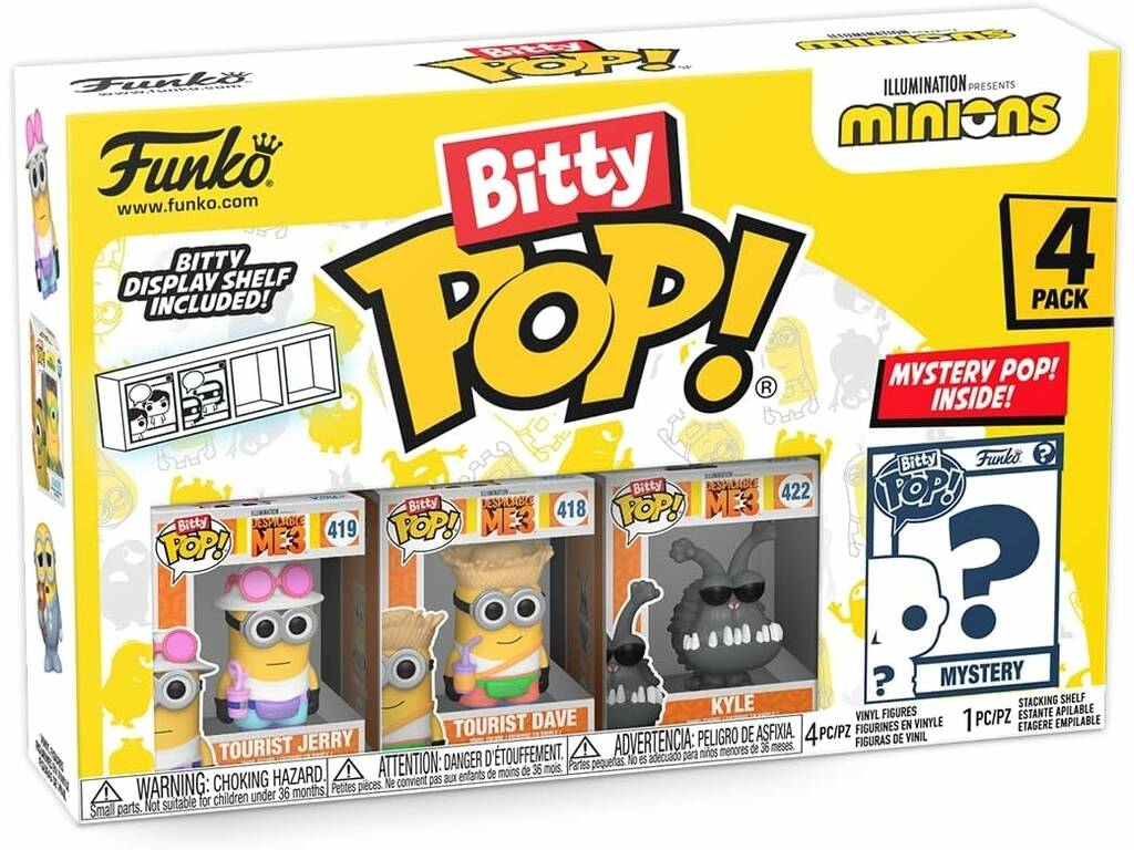 Funko Pop Bitty Minions Pack 4 Mini Figuras 73038