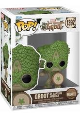 Funko Pop Marvel We Are Groot Figura Groot como Capitn Amrica con Cabeza Oscilante 79515