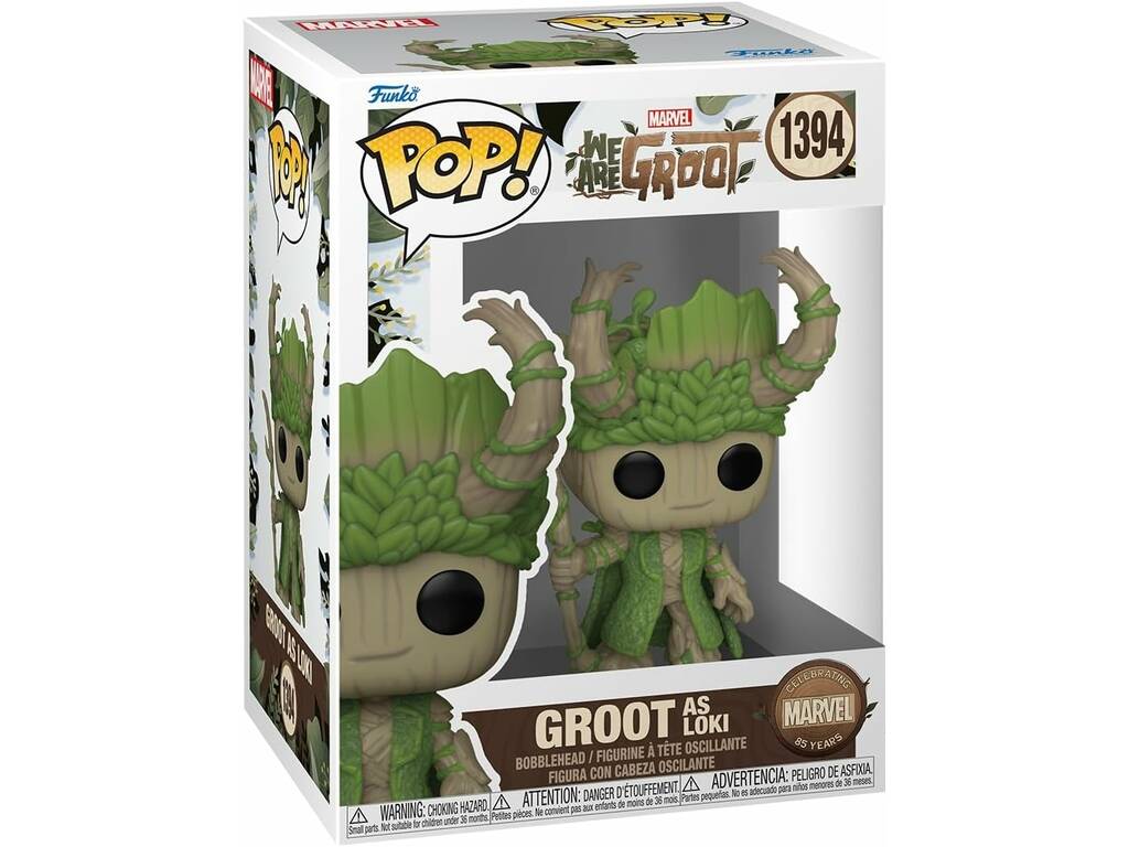 Funko Pop Marvel We Are Groot Figura Groot como Loki com Cabeça Oscilante 79517