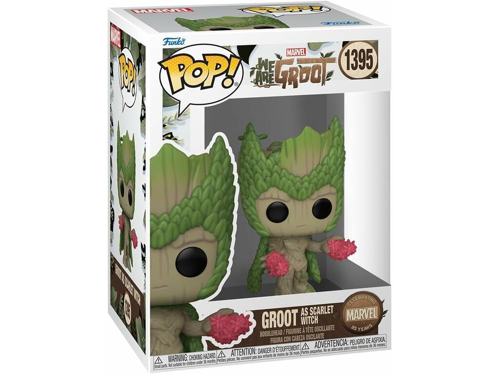 Funko Pop Marvel We Are Groot Figura Groot como Feiticeira Escarlate com Cabeça Oscilante 79518