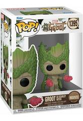 imagen Funko Pop Marvel We Are Groot Figura Groot como Bruja Escarlata con Cabeza Oscilante 79518