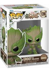 imagen Funko Pop Marvel We Are Groot Figura Groot como Wolverine com Cabeça Oscilante 79519