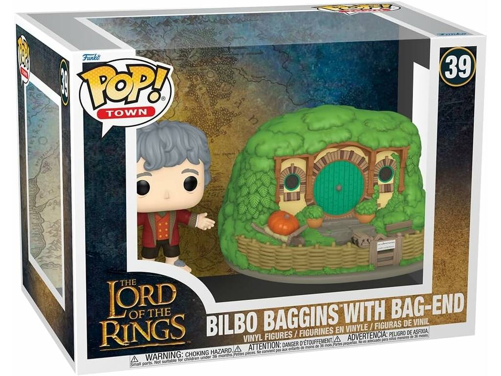 Funko Pop Town Le Seigneur des Anneaux Figurine Bilbo Baggins avec Maison 80835