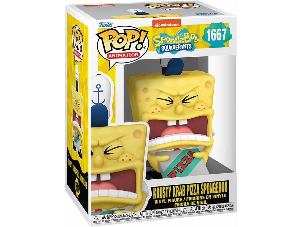 Funko Pop Animation Bob l'éponge Figure Bon Sponge avec Pizza 75738