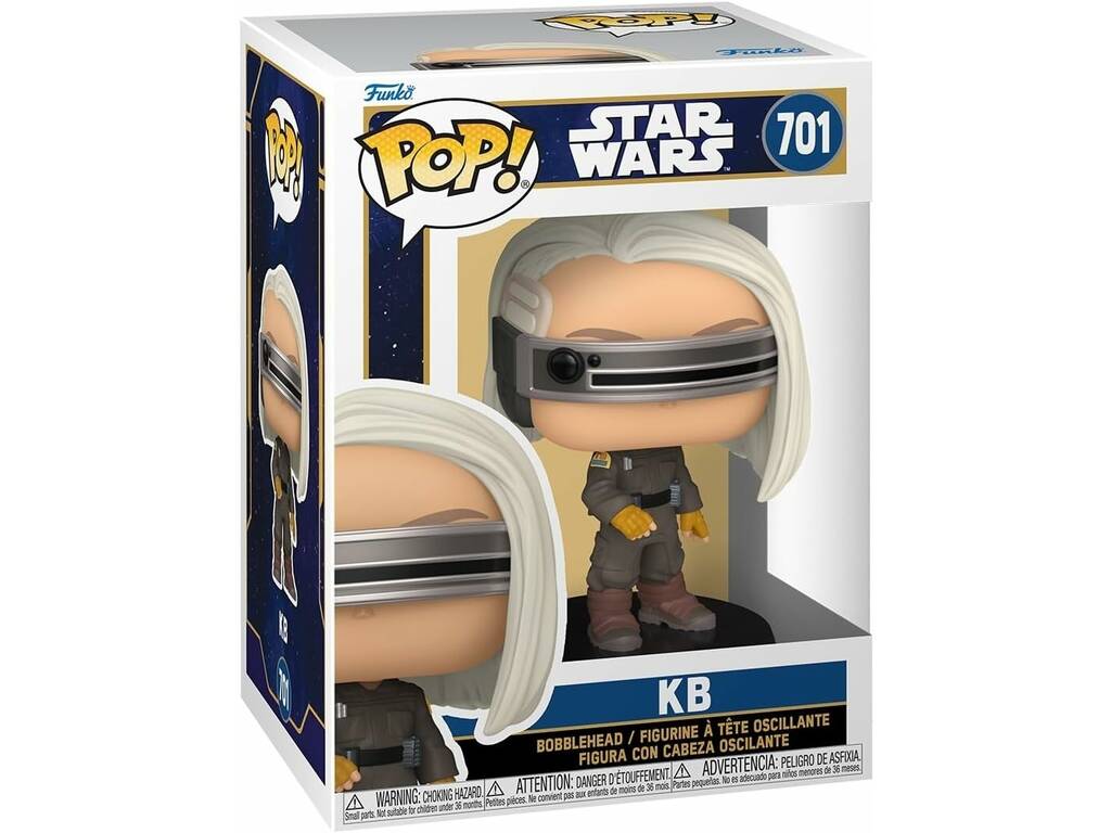 Funko Pop Star Wars Skeleton Crew Figura KB con Cabeza Oscilante