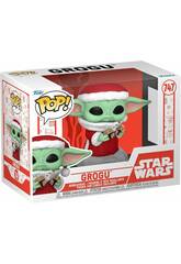 imagen Funko Pop Star Wars Figura Grogu Navideño con Cabeza Oscilante y Galletas 80009