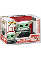 imagen Funko Pop Star Wars Figura Grogu Navideño con Cabeza Oscilante y Nave 80010