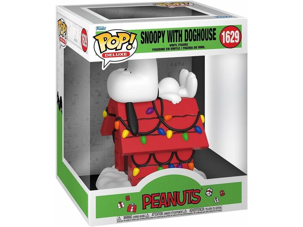 Funko Pop Deluxe Peanuts Figura Snoopy con Casa de Navidad