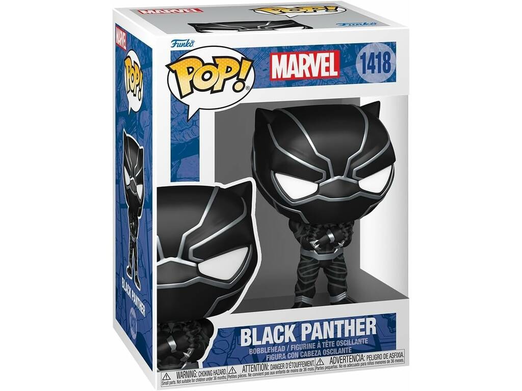 Funko Pop Marvel Figura Black Panther con Cabeza Oscilante 82496