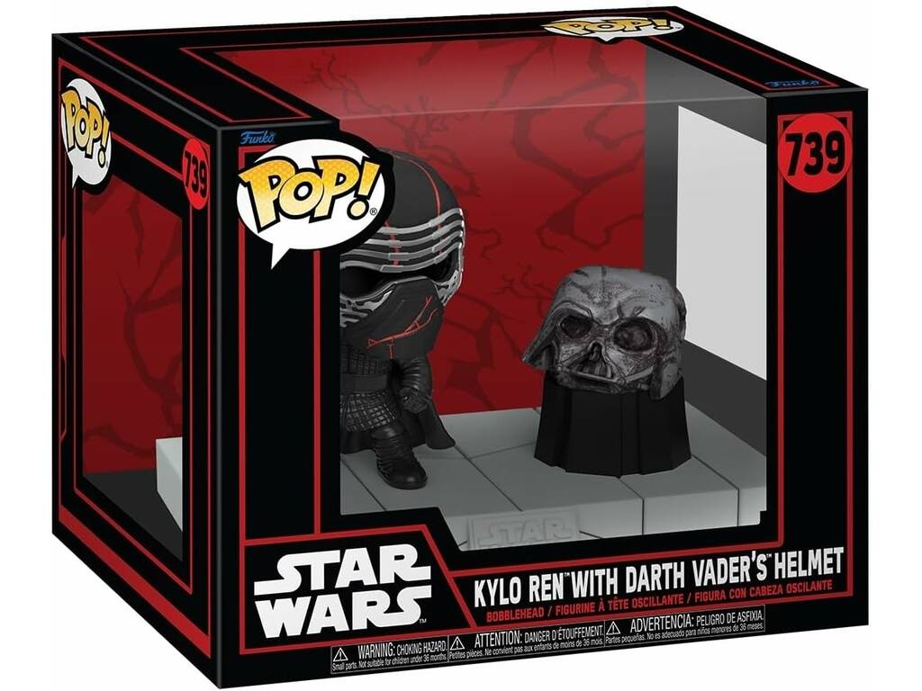 Funko Pop Star Wars Darkside Figura Kylo Ren con Cabeza Oscilante y Escena 80772