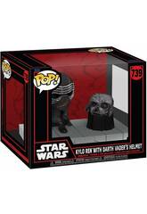 imagen Funko Pop Star Wars Darkside Kylo Ren con testa oscillante con scenario 80772