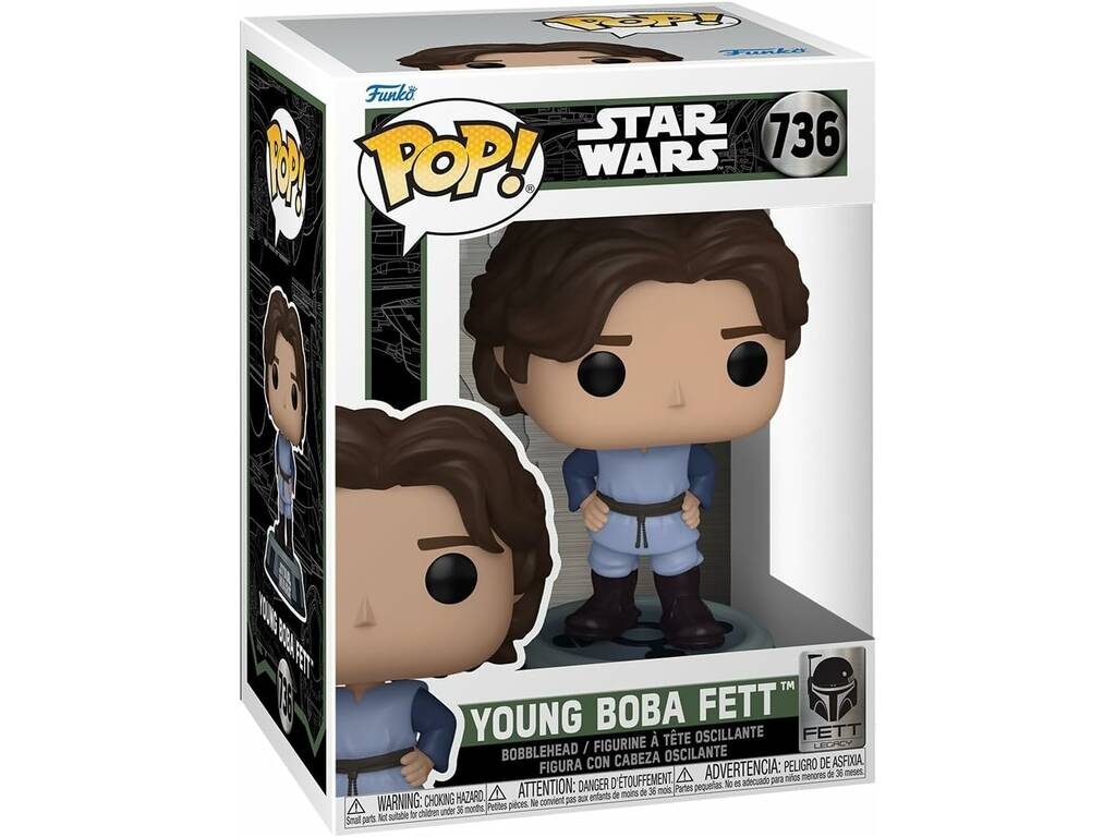 Funko Pop Star Wars Fett Legacy Figure Jeune Boba Fett avec tête oscillante 82724