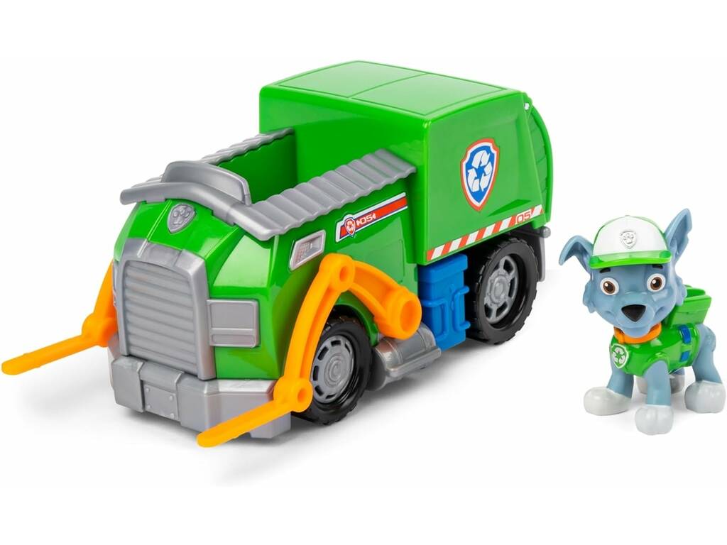 Patrulla Canina Figura Rocky y Vehículo Recycle Truck Spin Master 6068854