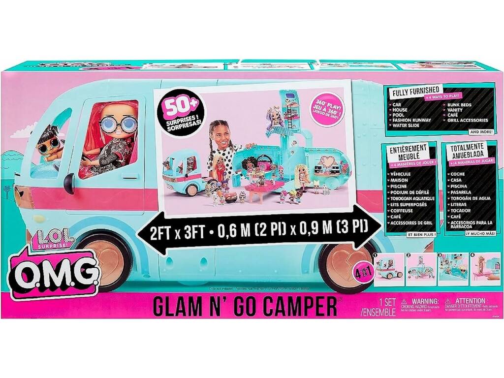 LOL Surprise OMG Veicolo Camper Glam N' Go 4 in 1 MGA 502500