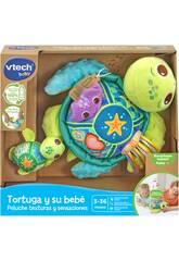 Tortuga y Su Bebé Peluche Texturas y Sensaciones Eco Vtech 80-554822