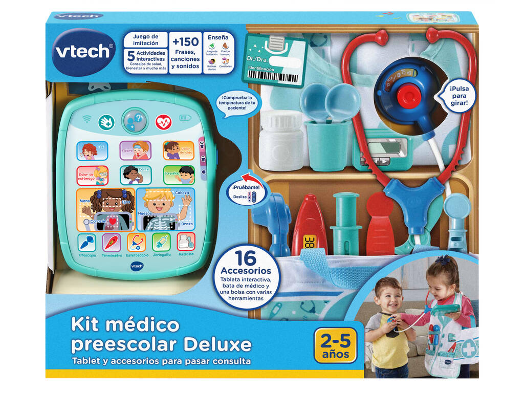 Maletín Médico Preescolar Deluxe Tablet y Accesorios Para Pasar Consulta de Vtech 80-552122