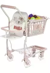 Chariot Koala avec porte-bébé, panier et set 12 fruits DeCuevas 52179