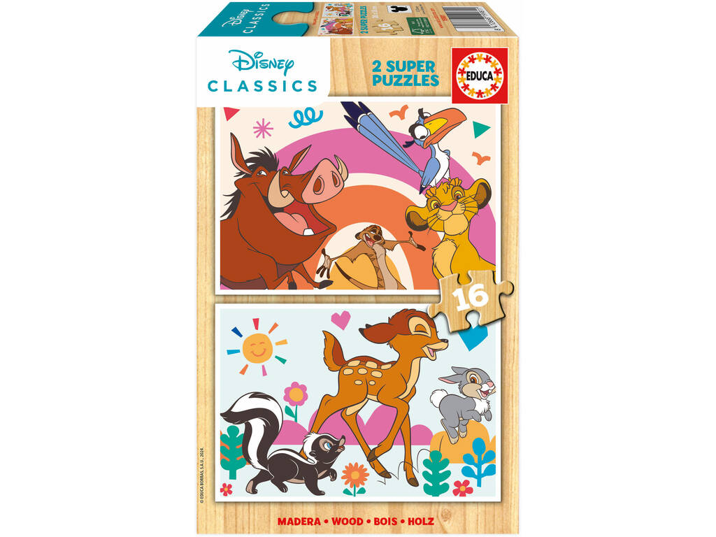 Puzzle in legno 2x16 pezzi Disney Classici Educa 19981