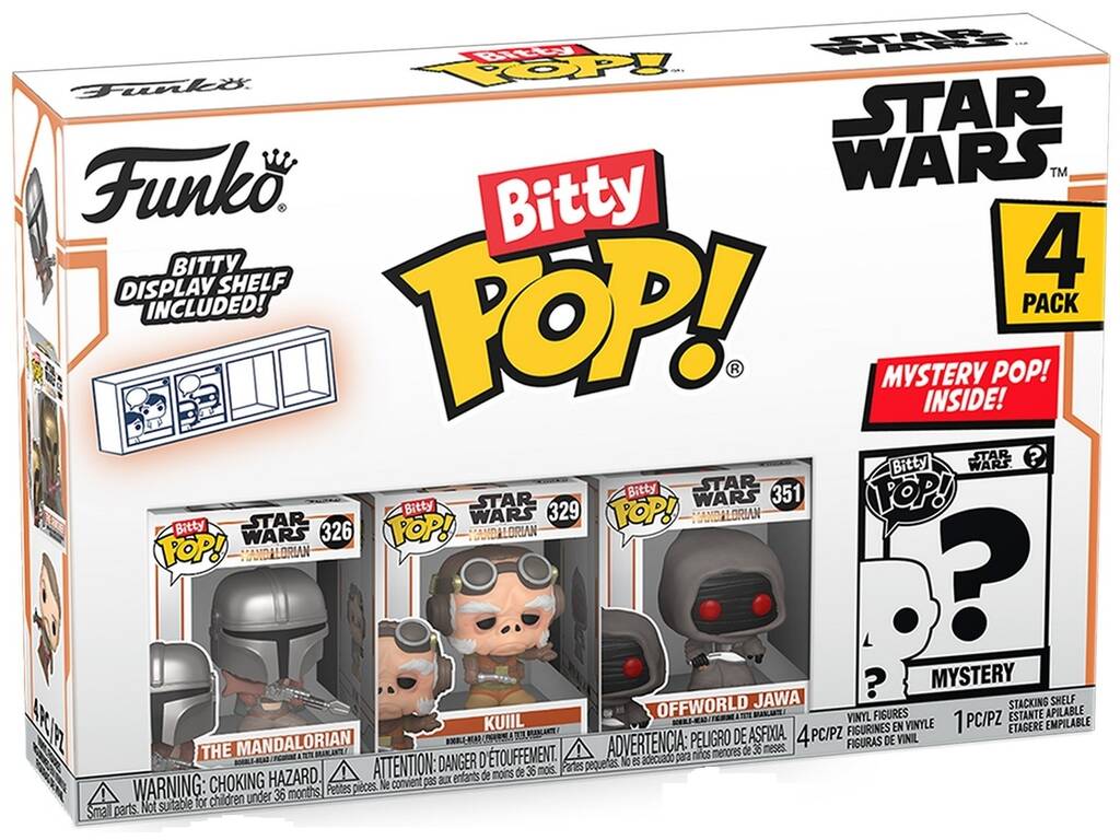 Funko Pop Bitty Star Wars The Mandalorian Pack 4 Minifiguren 75452