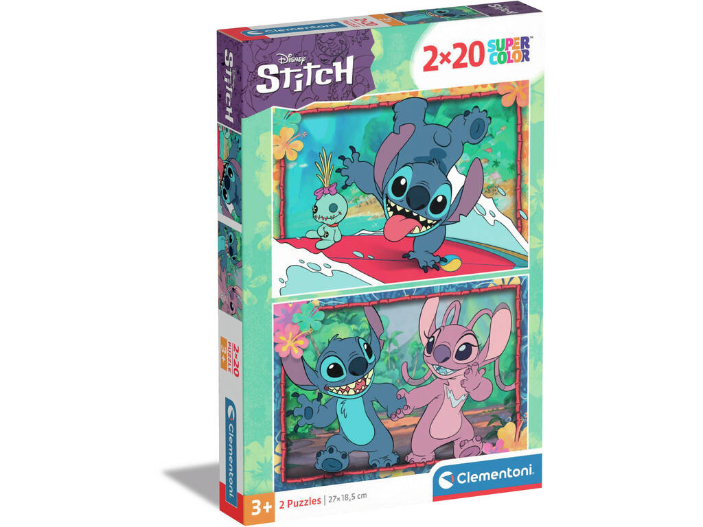 Puzzle Supercolor 2X20 Disney Stitch Clementoni 24809